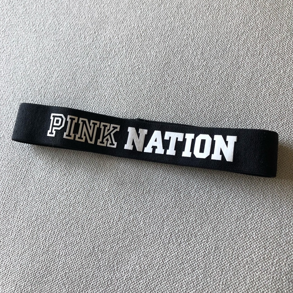 PINK Victoria’s Secret PINK NATION Logo Black Headband